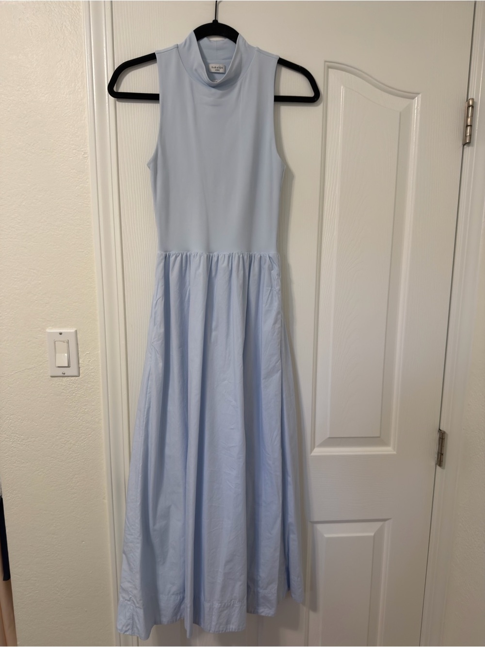ArITZIA Sleeveless Mock Neck Light Blue Maxi Dress